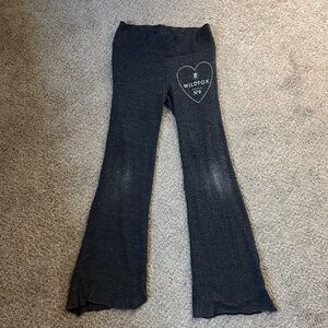 Wildfox Charcoal Flared Leggings with Heart Detail